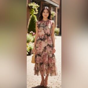 Elegant Floral Midi Dress